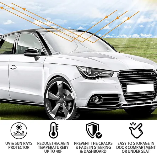 Miniatura 3 de Parasol plegable para el parabrisas del automóvil, protector solar para el volante para bloquear los rayos UV y mantener tu vehículo más fresco