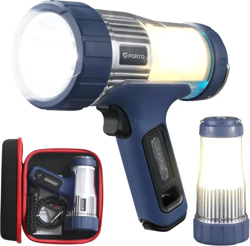 Miniatura 12 de FORTO Foco de mano de 3000 lúmenes, luz LED de largo alcance de 1400 pies con 120 horas de funcionamiento, linterna impermeable recargable IPX8