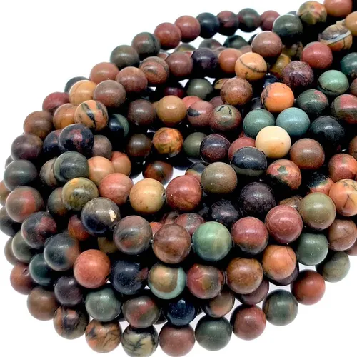 Miniatura 20 de Cuentas de ágata de pavo real natural de 0.236 in, cuentas redondas lisas de materiales de bricolaje, pulsera, collar, aretes, fabricación de joyas