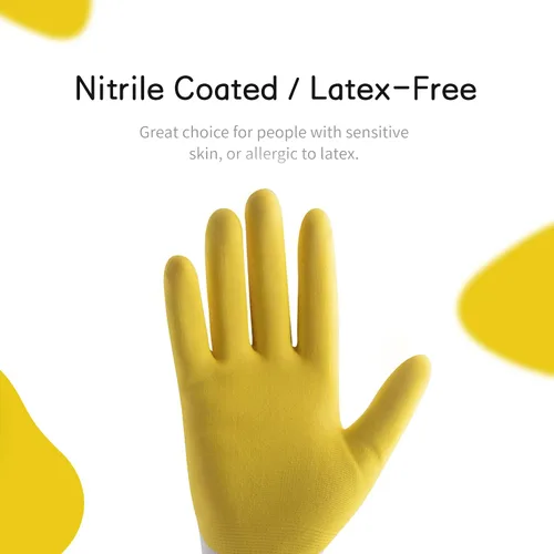 Miniatura 2 de HANDLANDY Guantes de jardinería para mujer, 3 pares de guantes de trabajo transpirables con revestimiento de nitrilo, el mejor regalo para mujeres