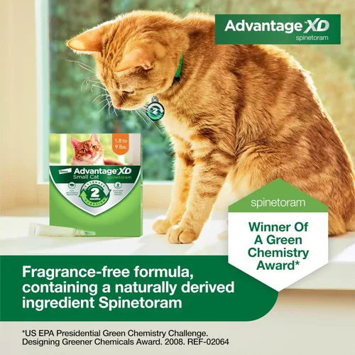 Miniatura 7 de Advantage XD - Prevención y tratamiento de pulgas para gatos pequeños 1.8-9lbs. 4 dosis tópicas, 2 meses de protección por dosis