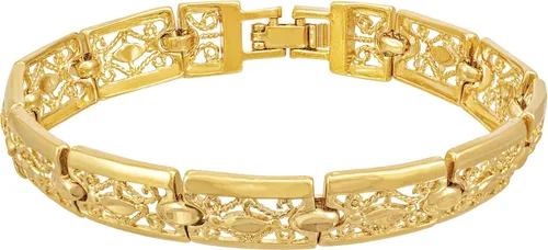 Miniatura 5 de LIFETIME JEWELRY Pulsera de filigrana para mujeres y hombres, dije chapado en oro real de 24 quilates, Chapado en oro, N_A