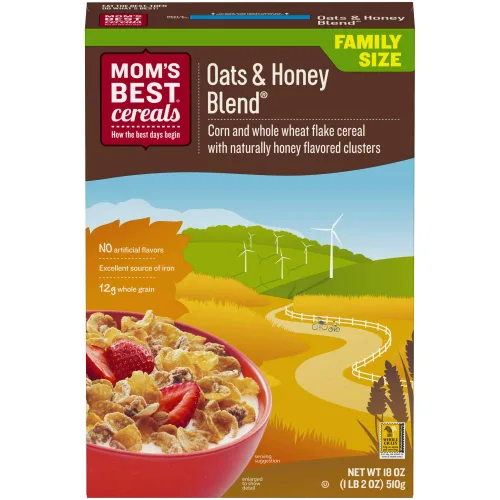Miniatura 17 de Mom's Best Cereal con sabor a trigo tostado, sin jarabe de maíz de alta fructosa, caja de 23 onzas (paquete de 12)