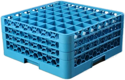 Miniatura 71 de Carlisle FoodService Products RG9-214 OptiClean Estante de vidrio con 9 compartimentos con 2 extensores, 7.12 pulgadas, polipropileno, azul