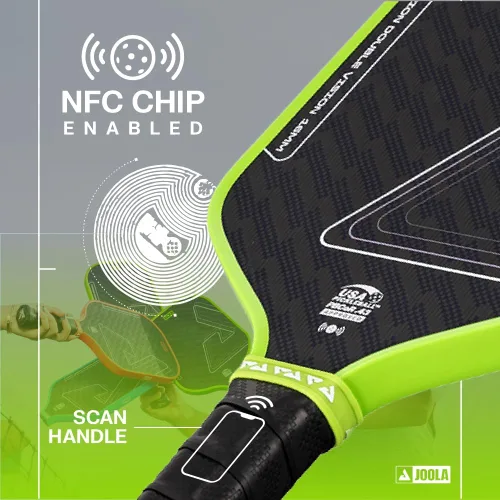 Miniatura 4 de JOOLA Double Vision - Paleta de pickleball de 16mm (0.63 pulgadas) - Forma Signature y estándar - Superficie de aramida para un tacto más suave