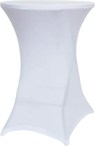 Miniatura 9 de Obstal Fundas elásticas de elastano para mesa de cóctel, color blanco, para bodas, banquetes y fiestas