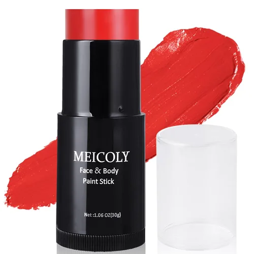Miniatura 13 de MEICOLY Barra de Pintura Facial y Corporal Naranja (29.99 g), Crema para Cara de Halloween, Efectos Especiales SFX de Calabaza y Tigre, Negro