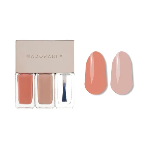 Miniatura 2 de Peel-Off - Juego de 3 esmaltes de uñas veganos – melocotón y melocotón pálido + capa superior transparente Halal, a base de agua, transpirable,