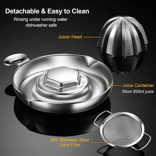 Miniatura 5 de Exprimidor de limón de acero inoxidable, exprimidor manual de cítricos resistente a mano, exprimidor de frutas de lima naranja de primera calidad