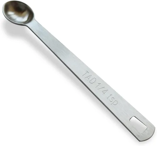 1 unidad de cuchara medidora de 1/4 cucharadita (1/4 tsp, 1.25 ml, gota) de acero inoxidable, pequeña y única, cucharas medidoras individuales
