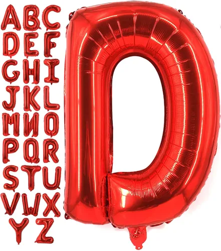 Miniatura 15 de Lovoir Globos grandes de 40 pulgadas con la letra T roja de gran tamaño, globo de helio de aluminio de Mylar para decoración de fiesta de Letra roja
