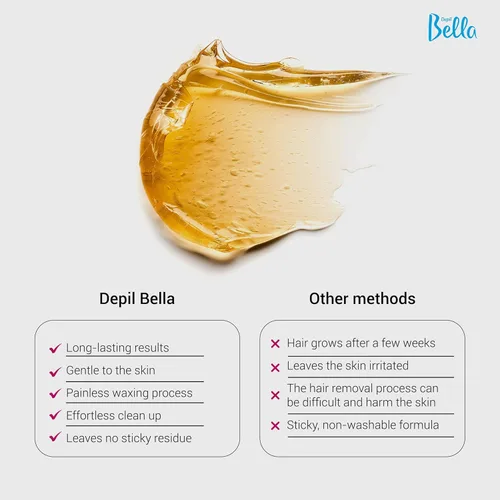 Miniatura 4 de DEPIL BELLA Cera de azúcar brasileña, cera depilatoria para uso personal y profesional, orgánica, natural, vegana, lavable, para todo