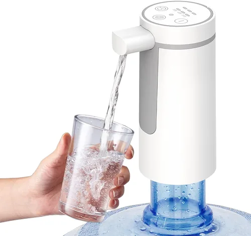 Dispensador de agua recargable USB-C de 5 galones, bomba de agua portátil telescópica con 4 modos de dispensación que se adapta a la mayoría de