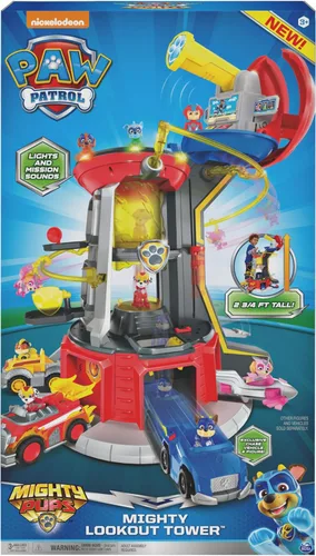 Miniatura 2 de Paw Patrol, Mighty Pups Super Paws Lookout Tower Playset con luces y sonidos, juguete para edades de 3 años en adelante