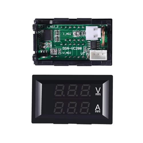 Miniatura 3 de ACEIRMC 10 amperímetros LED de 0.28 pulgadas, multímetro digital rojo y azul, probador de corriente de voltaje, detector de corriente continua