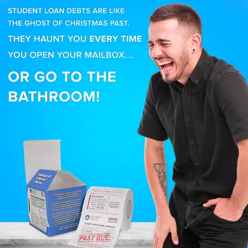 Miniatura 10 de Laughing Smith Stinkin' Student Loans - Regalo de broma de papel higiénico falso - Broma de inodoro para estudiantes y graduados - Bromas