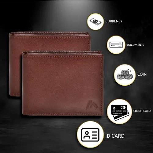 Miniatura 27 de Carteras plegables de cuero RFID hechas a mano para hombres en varios colores que ofrecen 9 tarjetas y 1 ranuras para identificación