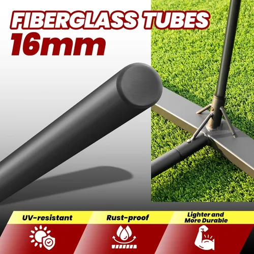 Miniatura 6 de Red de voleibol portátil de 12 pies/20 pies para patio trasero, red de práctica de voleibol independiente, juego de entrenamiento de voleibol