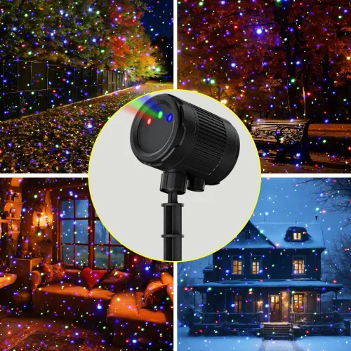 Miniatura 2 de Luces láser de Navidad para proyección al aire libre, proyector de luces láser de 3 colores, espectáculo de luces de luciérnagas con control remoto
