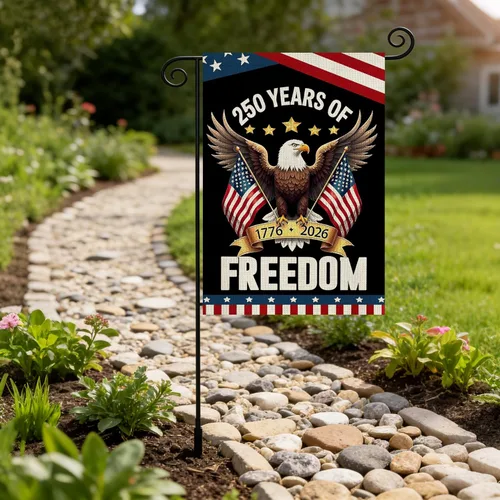 Miniatura 7 de Banderas de jardín con el 250 aniversario de Estados Unidos para exteriores, bandera de Estados Unidos con diseño de águila, decoración patriótica