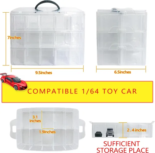 Miniatura 5 de YYDS Estuche de almacenamiento para 30 ruedas calientes, organizador de almacenamiento de autos de juguete para autos de caja de cerillas, soporte
