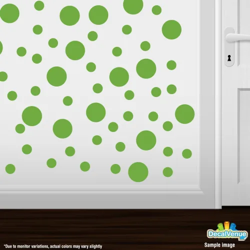 Miniatura 2 de Pegatinas de pared de vinilo verde lima, círculos de 2 y 4 pulgadas (60 calcomanías)
