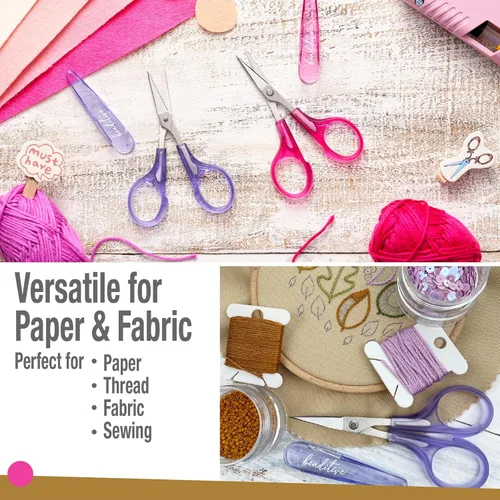 Miniatura 5 de Beaditive Juego de tijeras para detalles de alta precisión (2 piezas) puntas afiladas y finas, corte de papel, álbumes de recortes, costura, Gelatina