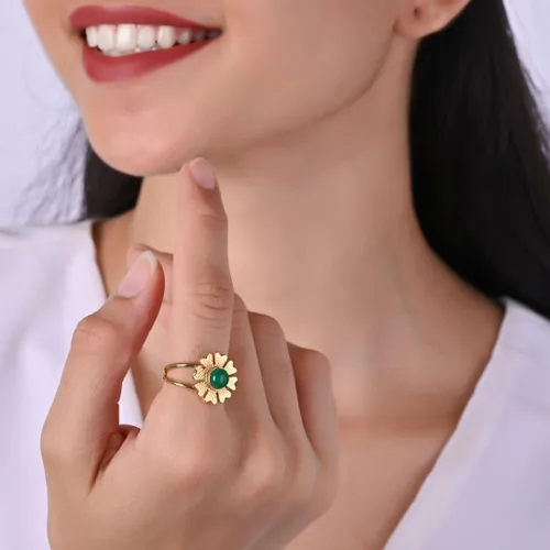 Miniatura 16 de Gempires - Anillos de piedra natural para mujer, ligeros, de cristal, hechos a mano, hipoalergénicos, chapados en oro, para uso diario, regalos