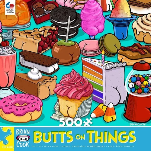 Miniatura 3 de Ceaco - Brian Cook - Butts on Things - Sweet Cheeks - Rompecabezas de 500 piezas