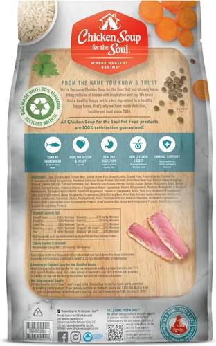 Miniatura 9 de Chicken Soup for Soul Pet Food Indoor Cat - Atún y arroz integral, bolsa de 4.5 libras, para todas las etapas de la vida, comida seca para gatos