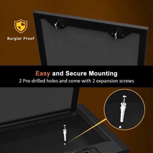Miniatura 5 de [30% Mayor capacidad] Caja fuerte para pistolas, Caja fuerte biométrica para pistola, Caja fuerte para pistola montada, Caja fuerte de seguridad