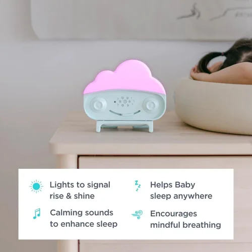 Miniatura 3 de Happiest Baby SNOObie - Máquina inteligente de ruido blanco, máquina de sonido portátil para bebés con luz nocturna, 12 sonidos relajantes