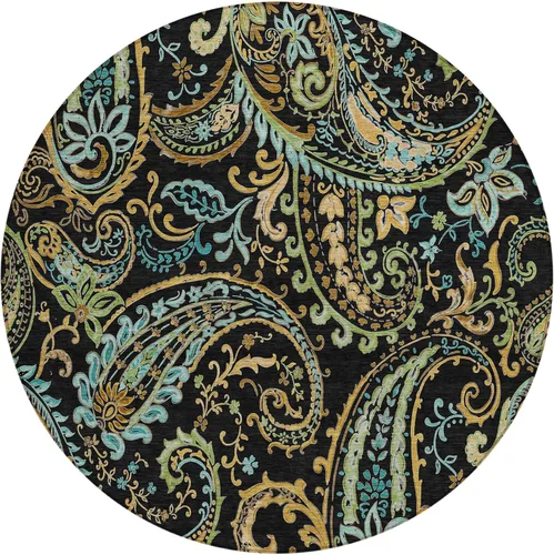 Miniatura 32 de Addison Rugs Chantille ACN533 - Alfombra negra de 8 x 10 pies, resistente a las manchas, lavable a máquina, no se desprende, para dormitorio, sala