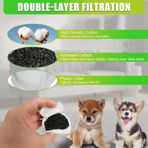 Miniatura 4 de Filtros de fuente de agua de repuesto para gatos para mascotas compatibles con fuente Drinkwell Petsafe de acero inoxidable 360 Avalon, Pagoda