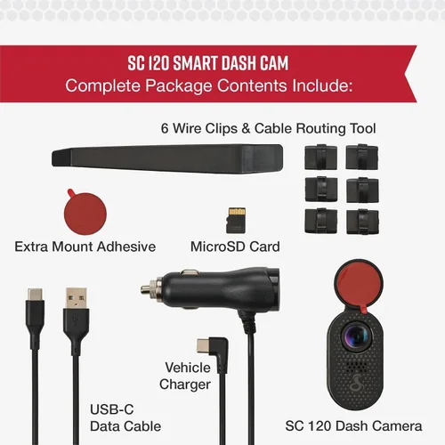Miniatura 7 de Cobra Discreet Dash Cam (SC120) - Resolución de video QHD 1440P, WiFi integrado, visión nocturna, grabación continua, diseño compacto, tarjeta SD