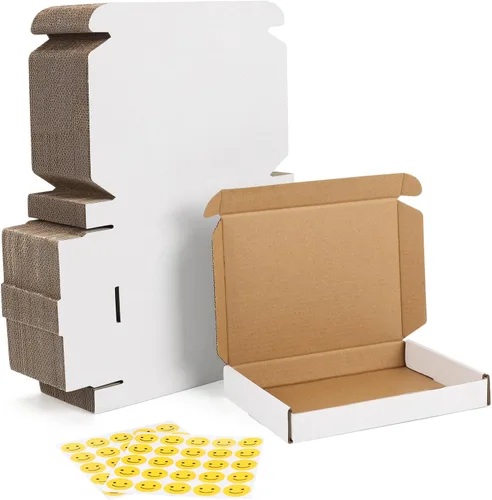 Miniatura 34 de HORLIMER - Cajas de envío pequeñas de 7x5x2, conjunto de 50, caja de cartón corrugado blanca para envío de correspondencia