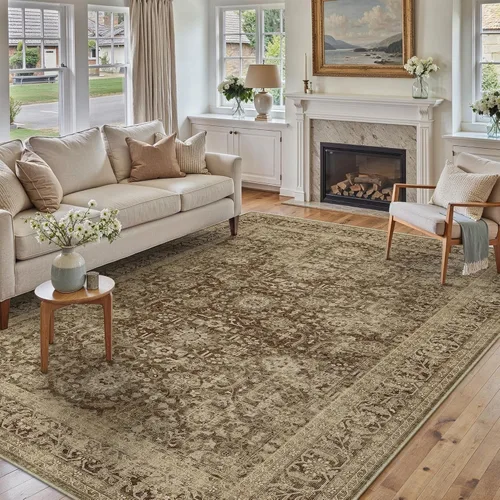 Miniatura 32 de PureCozy Alfombra de área beige de 2 x 3 pulgadas, lavable, vintage, pequeña, para entrada, cocina, suave, retro, floral, de pelo bajo, tapete