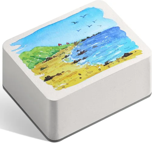 Miniatura 18 de FLUNBRATO Bloc de papel para acuarela, 80 hojas, 4.7 x 4.7 pulgadas, 100% algodón, prensa en frío, sin ácidos, 140 libras, 300 GSM, encuadernación