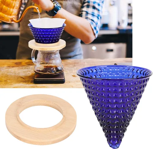 Miniatura 2 de Gotero de café, embudo de gotero de café de vidrio reutilizable, accesorios para cafetera (#0, 1)