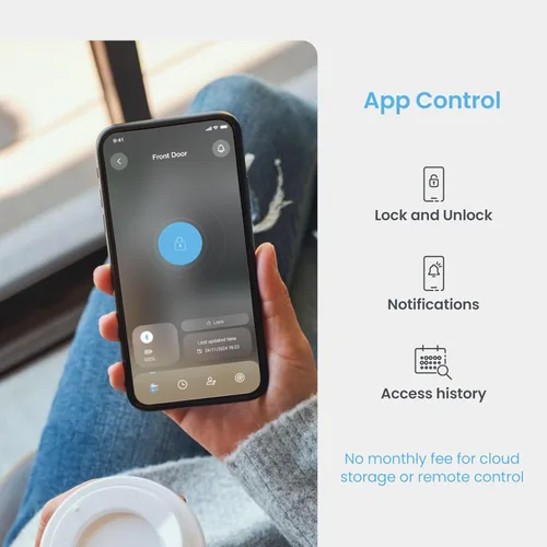 Miniatura 4 de Lockly Smart Lock modelo 7S, cerradura de puerta inteligente Bluetooth, entrada sin llave con teclado digital PIN Genie®, cerrojo de bloqueo