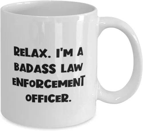 Miniatura 2 de Cute Law enforcement officer Gifts, Relax. I'm a, Law enforcement officer 11oz 15oz Mug From Friends, Gifts For Colleagues, Funny police officer