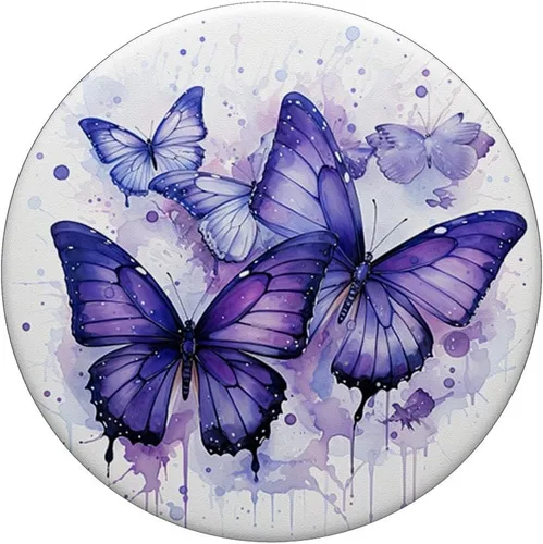 Miniatura 3 de mariposa estética púrpura mariposas naturaleza azul PopSockets PopGrip intercambiable