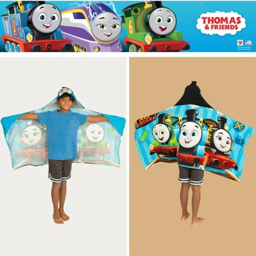 Miniatura 6 de Thomas & Friends - Toalla de rizo de algodón suave con capucha para niños, súper suave, 24 x 50 pulgadas, (producto 100% oficial) por Franco Thomas