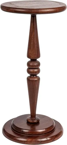 Creative Co-Op Bishop - Mesa auxiliar de cóctel con pedestal, color castaño oscuro