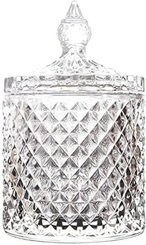 Miniatura 11 de Rainie Love Home - Juego básico de organización de almacenamiento de alimentos, tarro facetado de diamante de cristal con tapa de cristal, adecuado