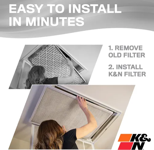 Miniatura 5 de K&N Filtro de aire para horno HVAC de 24 x 24 x 1, dura toda la vida, lavable, Merv 8, el último filtro HVAC que comprarás, respira de forma segura