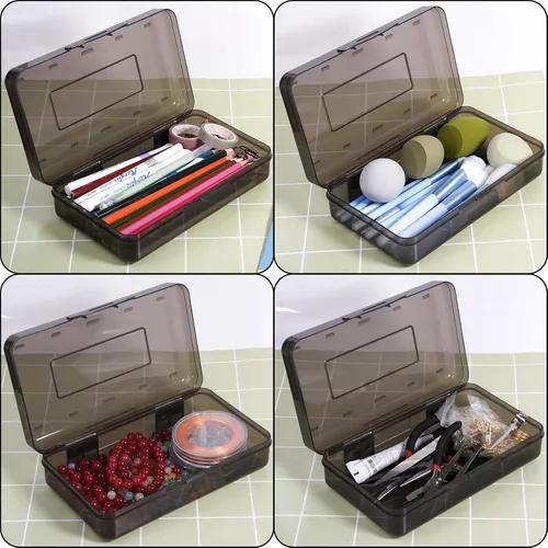 Miniatura 7 de Caja de Lápices, Estuche de Gran Capacidad, Cajas de Lápices de Plástico para Niñas, Niños, Adultos, Caja Rígida de Almacenamiento de Crayones