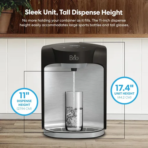 Miniatura 8 de Brio Enfriador de agua para encimera sin botella 800 con filtración de 2 etapas, autolimpiante, pantalla digital, dispensador de agua potable