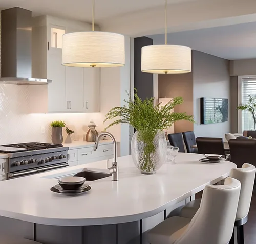 Miniatura 8 de Kira Home Pearl - Lámpara colgante moderna de tambor grande de 18 pulgadas, 3 luces, pantalla texturizada blanca + difusor de vidrio, altura Latón