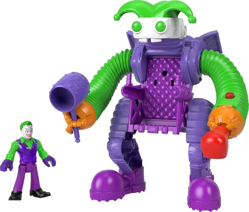 DC Super Friends Fisher-Price Imaginext El juguete de Robot de batalla de El Joker con figura articulable y luces para juego de simulación para